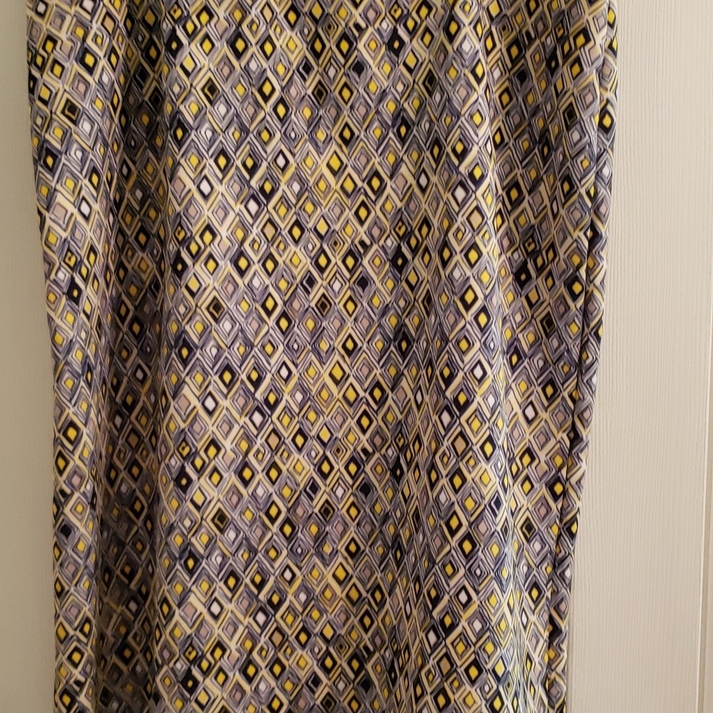 Geometric Patterned Skirt - Yellow and Gray
